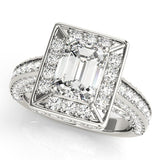 Diamond Encrusted Emerald Halo Engagement Ring - Diamonds By Rothschild