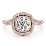 Double Halo Round Pavé Engagement Ring - Diamonds By Rothschild