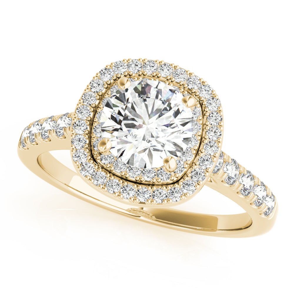 Double Halo Round Pavé Engagement Ring - Diamonds By Rothschild