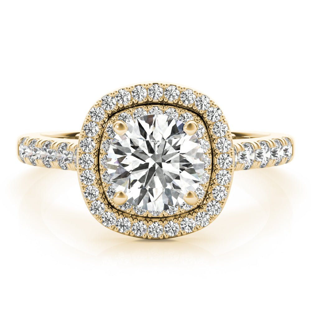Double Halo Round Pavé Engagement Ring - Diamonds By Rothschild