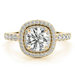Double Halo Round Pavé Engagement Ring - Diamonds By Rothschild