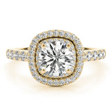 Double Halo Round Pavé Engagement Ring - Diamonds By Rothschild