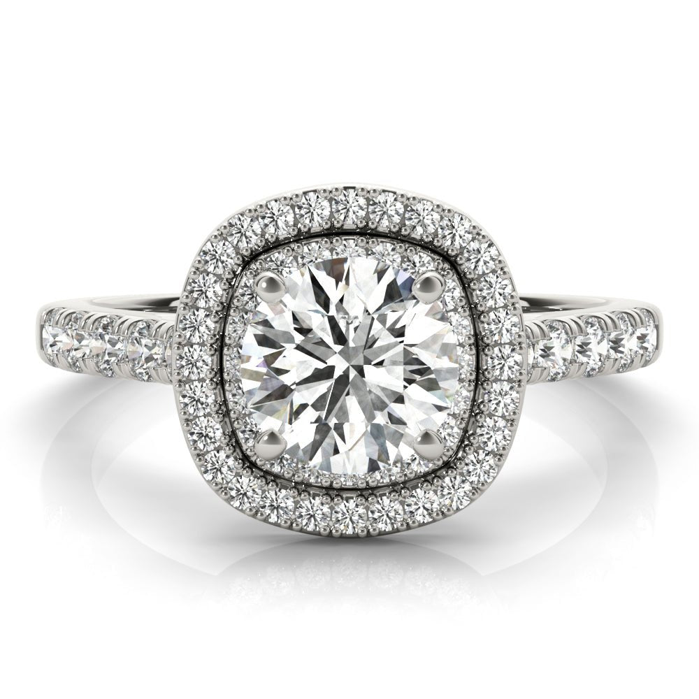 Double Halo Round Pavé Engagement Ring - Diamonds By Rothschild
