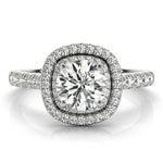 Double Halo Round Pavé Engagement Ring - Diamonds By Rothschild