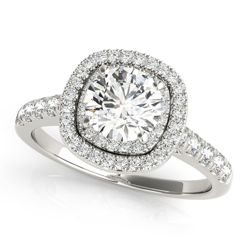 Double Halo Round Pavé Engagement Ring - Diamonds By Rothschild