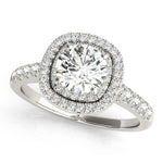 Double Halo Round Pavé Engagement Ring - Diamonds By Rothschild