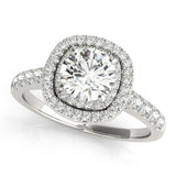 Double Halo Round Pavé Engagement Ring - Diamonds By Rothschild