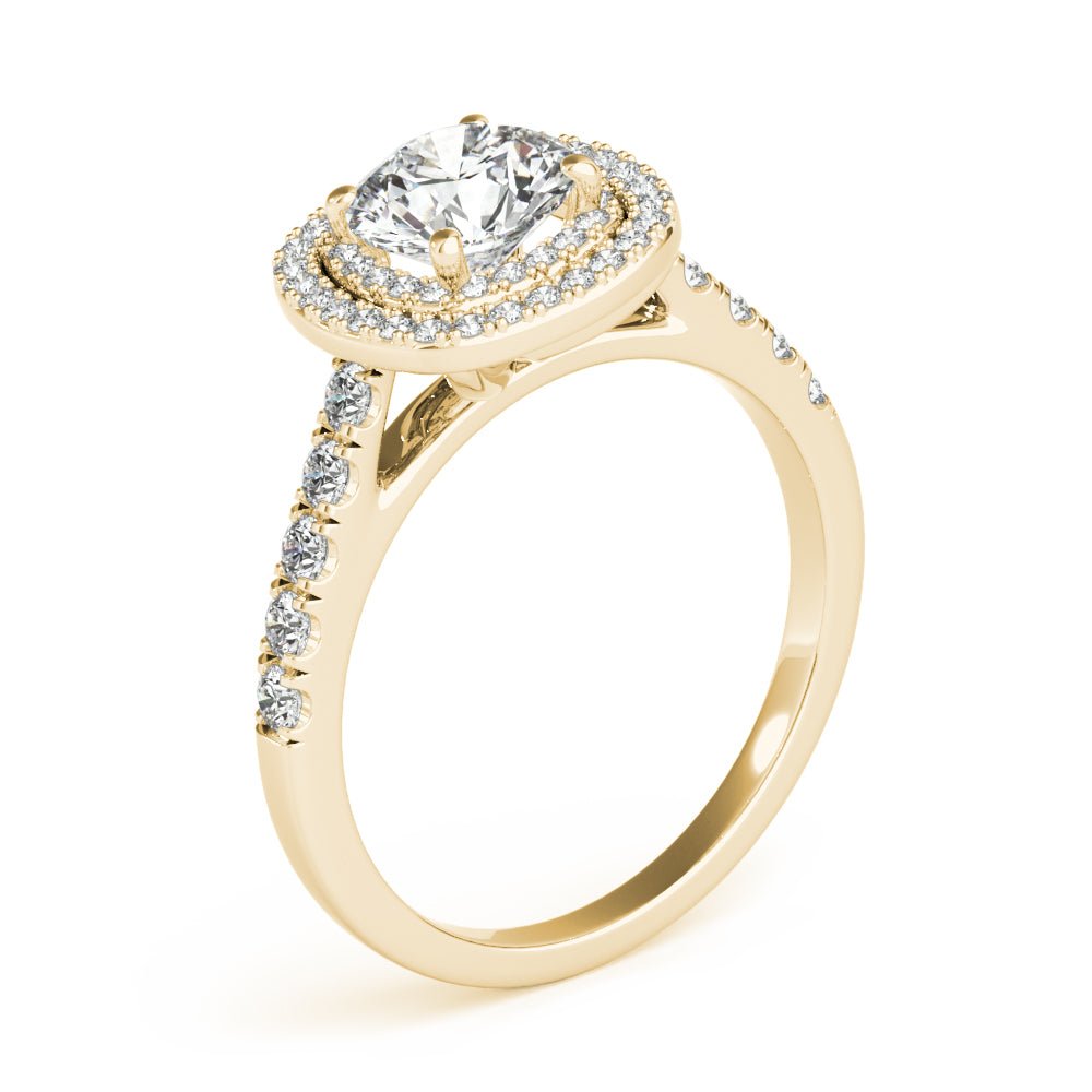Double Halo Round Pavé Engagement Ring - Diamonds By Rothschild
