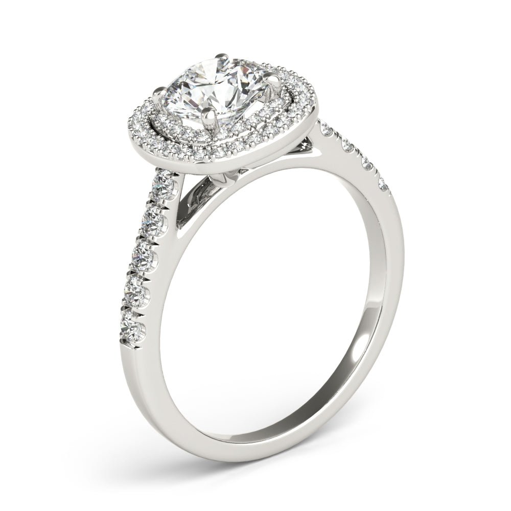 Double Halo Round Pavé Engagement Ring - Diamonds By Rothschild