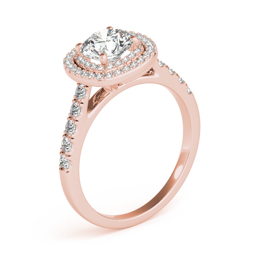 Double Halo Round Pavé Engagement Ring - Diamonds By Rothschild