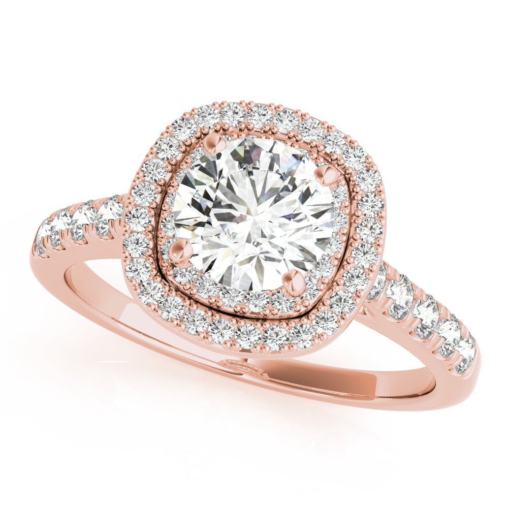 Double Halo Round Pavé Engagement Ring - Diamonds By Rothschild