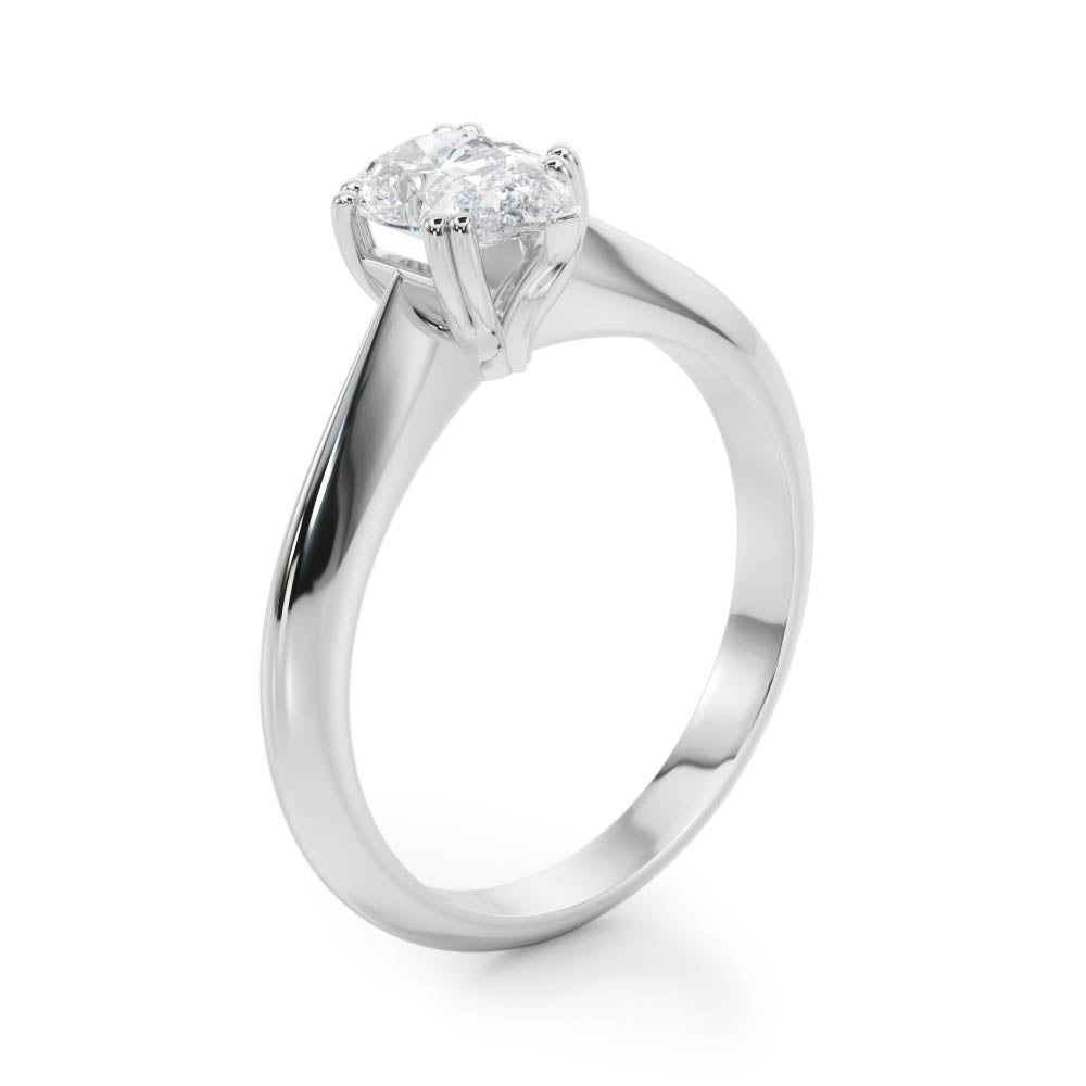 Double Prong Pear Engagement Ring - Diamonds By Rothschild