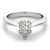 Double Prong Pear Engagement Ring - Diamonds By Rothschild