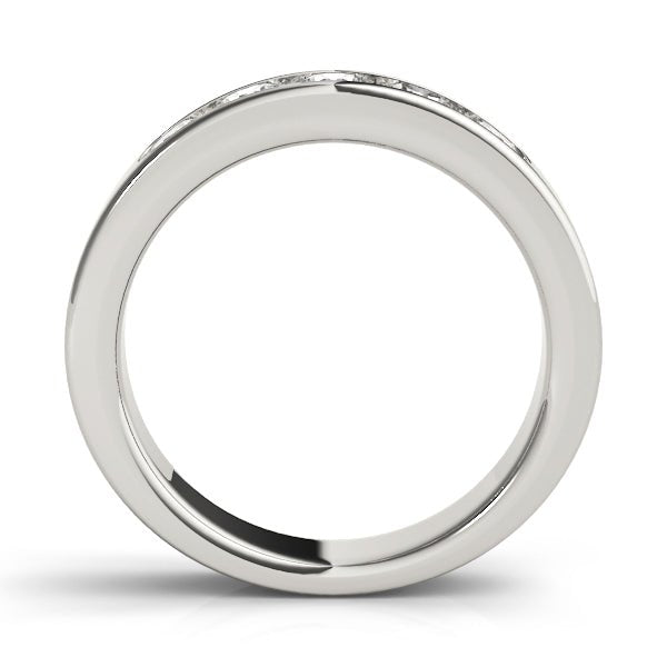 Elegant 5 Stone Round Diamond Channel Pavé Wedding Ring - Diamonds By Rothschild