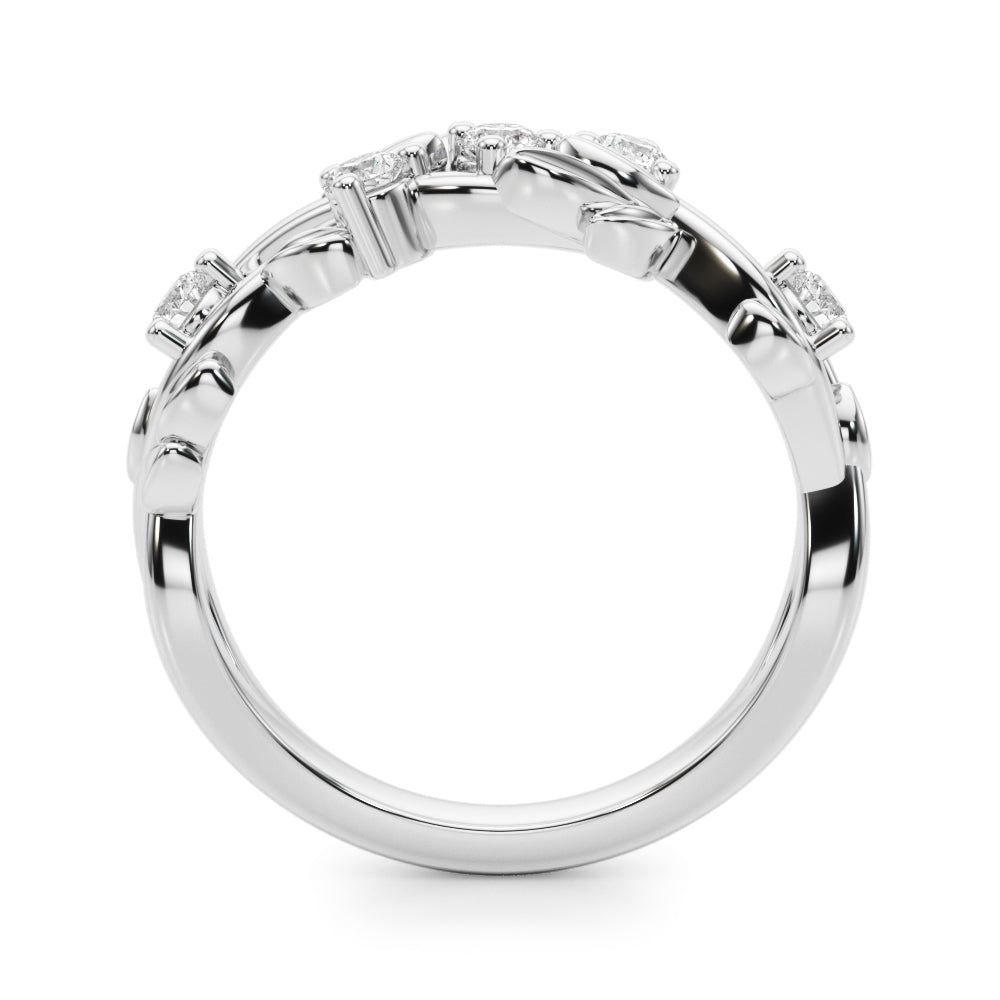 Elegant, Detailed & Fine Floral Leaf Diamond Wedding Ring - Diamonds By Rothschild