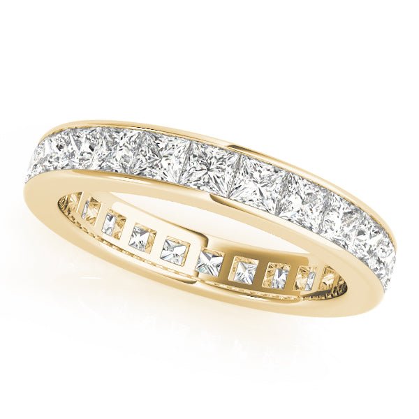 Elegant & Fine Square Cut Diamond Channel Pavé Eternity Wedding Ring - Diamonds By Rothschild