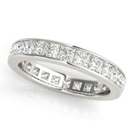 Elegant & Fine Square Cut Diamond Channel Pavé Eternity Wedding Ring - Diamonds By Rothschild