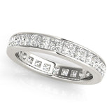 Elegant & Fine Square Cut Diamond Channel Pavé Eternity Wedding Ring - Diamonds By Rothschild