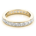 Elegant & Fine Square Cut Diamond Channel Pavé Eternity Wedding Ring - Diamonds By Rothschild