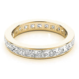 Elegant & Fine Square Cut Diamond Channel Pavé Eternity Wedding Ring - Diamonds By Rothschild