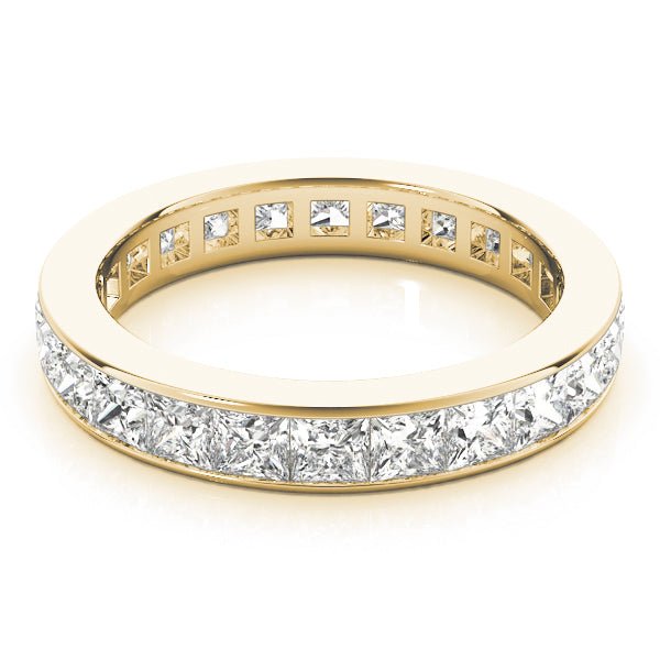 Elegant & Fine Square Cut Diamond Channel Pavé Eternity Wedding Ring - Diamonds By Rothschild