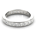 Elegant & Fine Square Cut Diamond Channel Pavé Eternity Wedding Ring - Diamonds By Rothschild