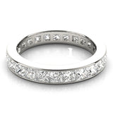 Elegant & Fine Square Cut Diamond Channel Pavé Eternity Wedding Ring - Diamonds By Rothschild