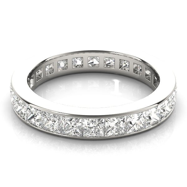 Elegant & Fine Square Cut Diamond Channel Pavé Eternity Wedding Ring - Diamonds By Rothschild