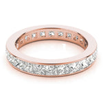 Elegant & Fine Square Cut Diamond Channel Pavé Eternity Wedding Ring - Diamonds By Rothschild