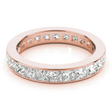Elegant & Fine Square Cut Diamond Channel Pavé Eternity Wedding Ring - Diamonds By Rothschild