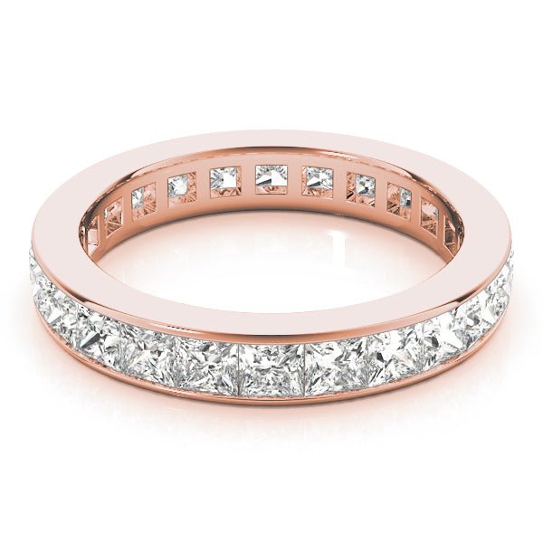 Elegant & Fine Square Cut Diamond Channel Pavé Eternity Wedding Ring - Diamonds By Rothschild