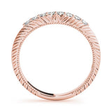 Elegant & Textured Diamond Pavé Wedding Curved Band - Diamonds By Rothschild