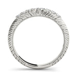 Elegant & Textured Diamond Pavé Wedding Curved Band - Diamonds By Rothschild