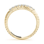 Elegant & Textured Diamond Pavé Wedding Curved Band - Diamonds By Rothschild