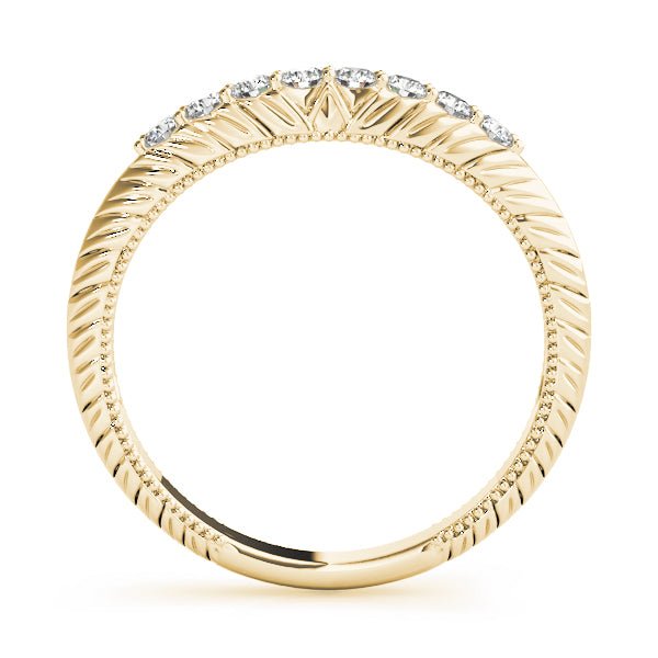 Elegant & Textured Diamond Pavé Wedding Curved Band - Diamonds By Rothschild