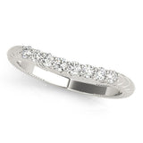 Elegant & Textured Diamond Pavé Wedding Curved Band - Diamonds By Rothschild