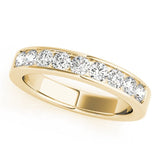 Elegant & Timeless 9 Stone Channel Pavé Round Diamond Wedding Band - Diamonds By Rothschild
