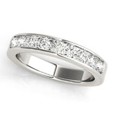 Elegant & Timeless 9 Stone Channel Pavé Round Diamond Wedding Band - Diamonds By Rothschild
