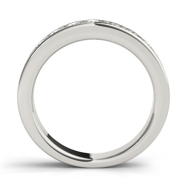 Elegant & Timeless 9 Stone Channel Pavé Round Diamond Wedding Band - Diamonds By Rothschild