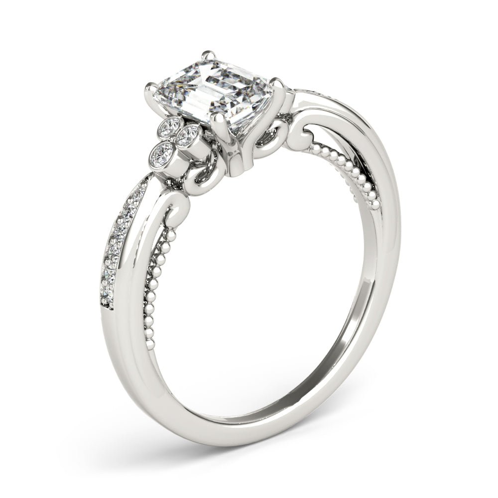 Emerald Center Channel Pavé Engagement Ring - Diamonds By Rothschild