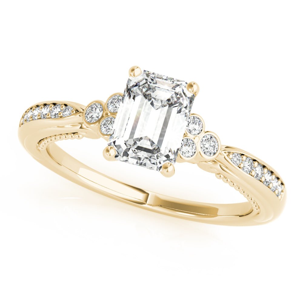Emerald Center Channel Pavé Engagement Ring - Diamonds By Rothschild