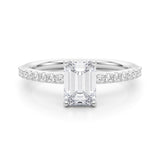 Emerald Center Hidden Halo Pavé Engagement Ring - Diamonds By Rothschild