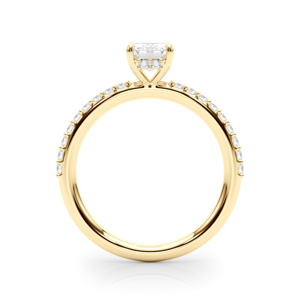 Emerald Center Hidden Halo Pavé Engagement Ring - Diamonds By Rothschild