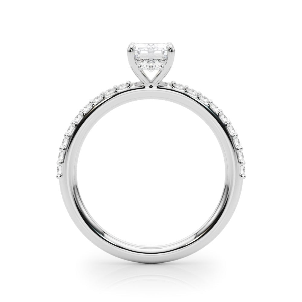 Emerald Center Hidden Halo Pavé Engagement Ring - Diamonds By Rothschild