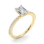 Emerald Center Hidden Halo Pavé Engagement Ring - Diamonds By Rothschild