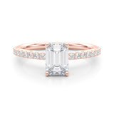 Emerald Center Hidden Halo Pavé Engagement Ring - Diamonds By Rothschild