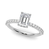 Emerald Center Hidden Halo Pavé Engagement Ring - Diamonds By Rothschild