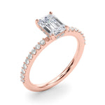 Emerald Center Hidden Halo Pavé Engagement Ring - Diamonds By Rothschild