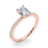 Emerald Center Hidden Halo Pavé Engagement Ring - Diamonds By Rothschild