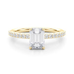 Emerald Center Hidden Halo Pavé Engagement Ring - Diamonds By Rothschild